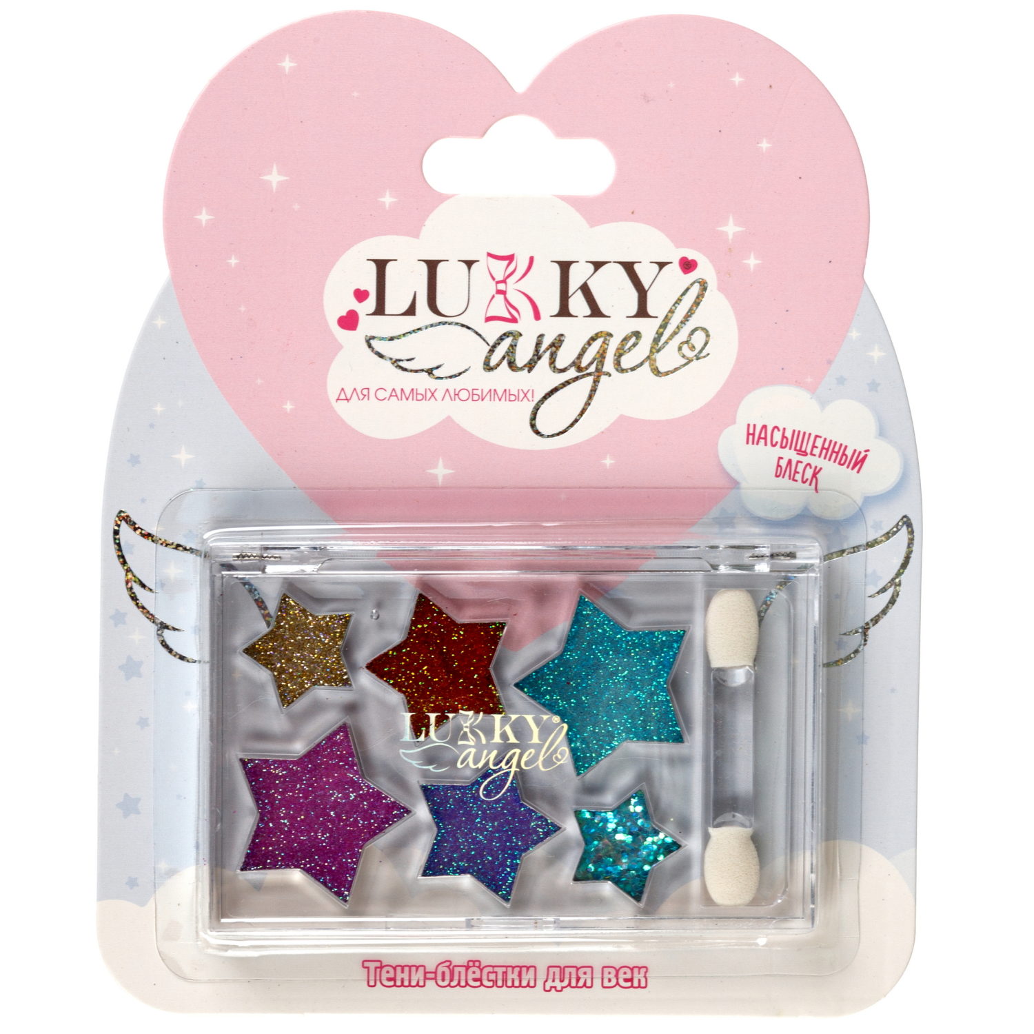 Палетка крем-теней для век детских Lukky Angel, «Звездочки», 6 цветов, 5,4 г