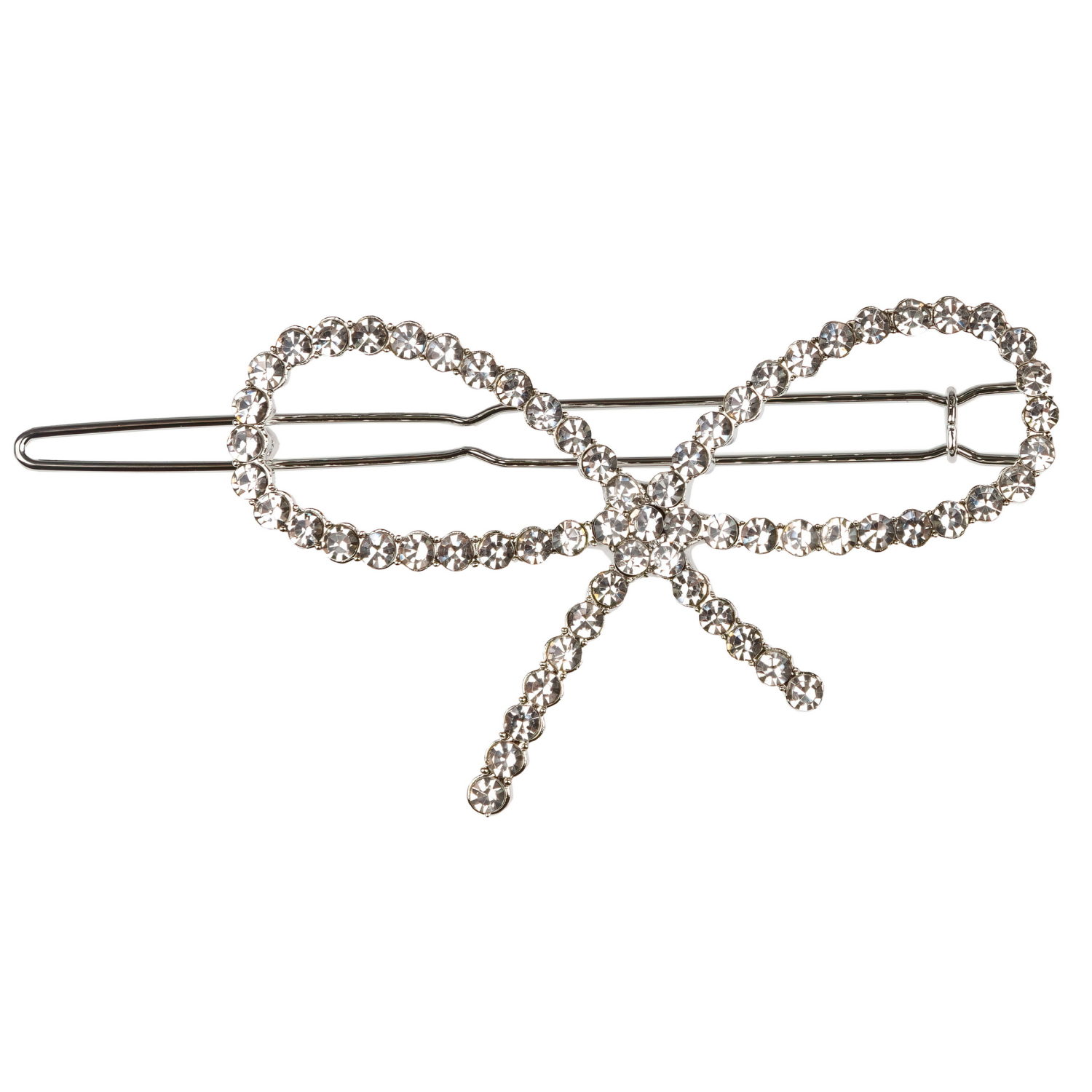 Lukky Fashion заколка-автомат для волос Бант с кристаллами, 1 шт