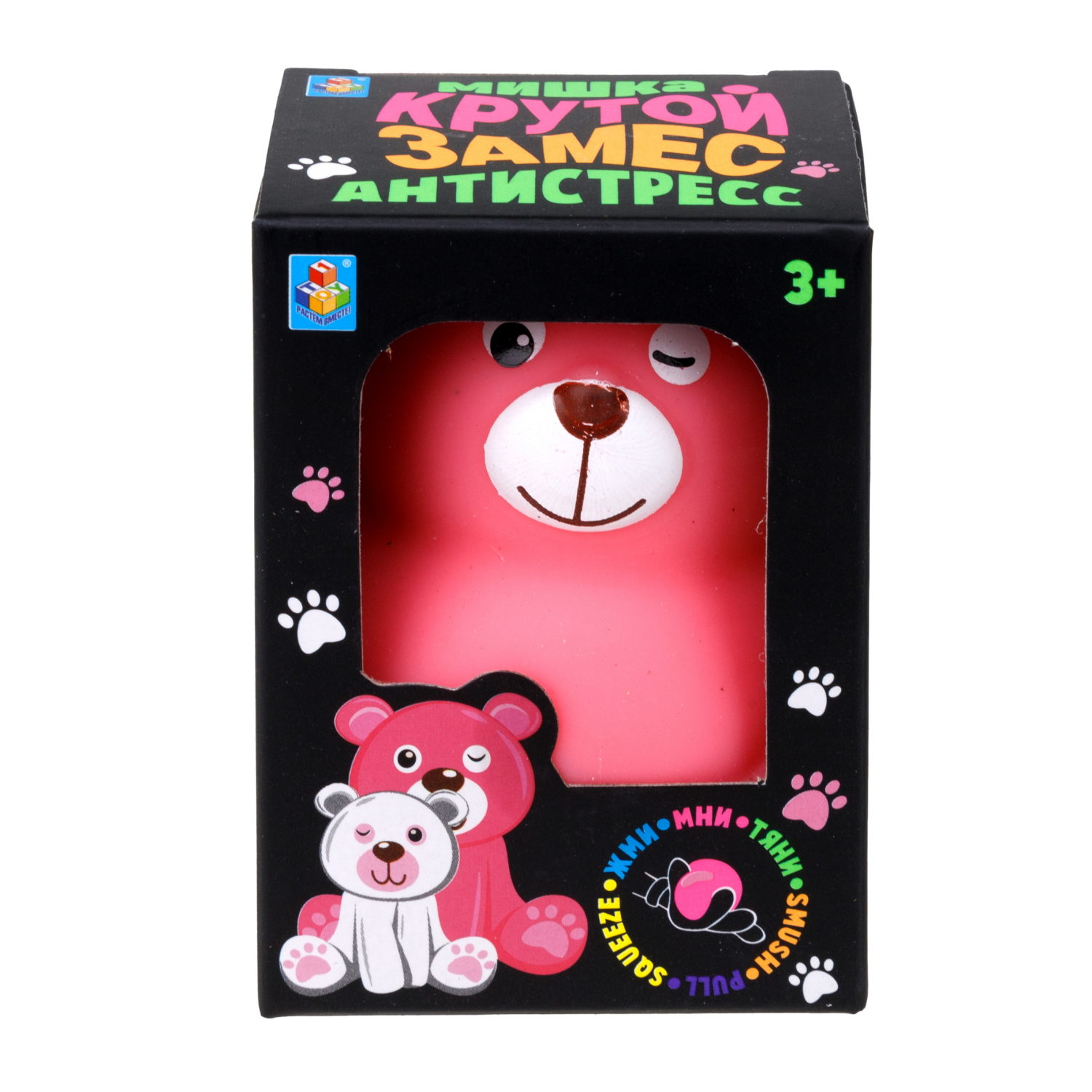 1toy Крутой замес, милый мишка подмигивает 2 цв. в асс, 9*6,5*5,5см, в кор., 12 шт.в дб.