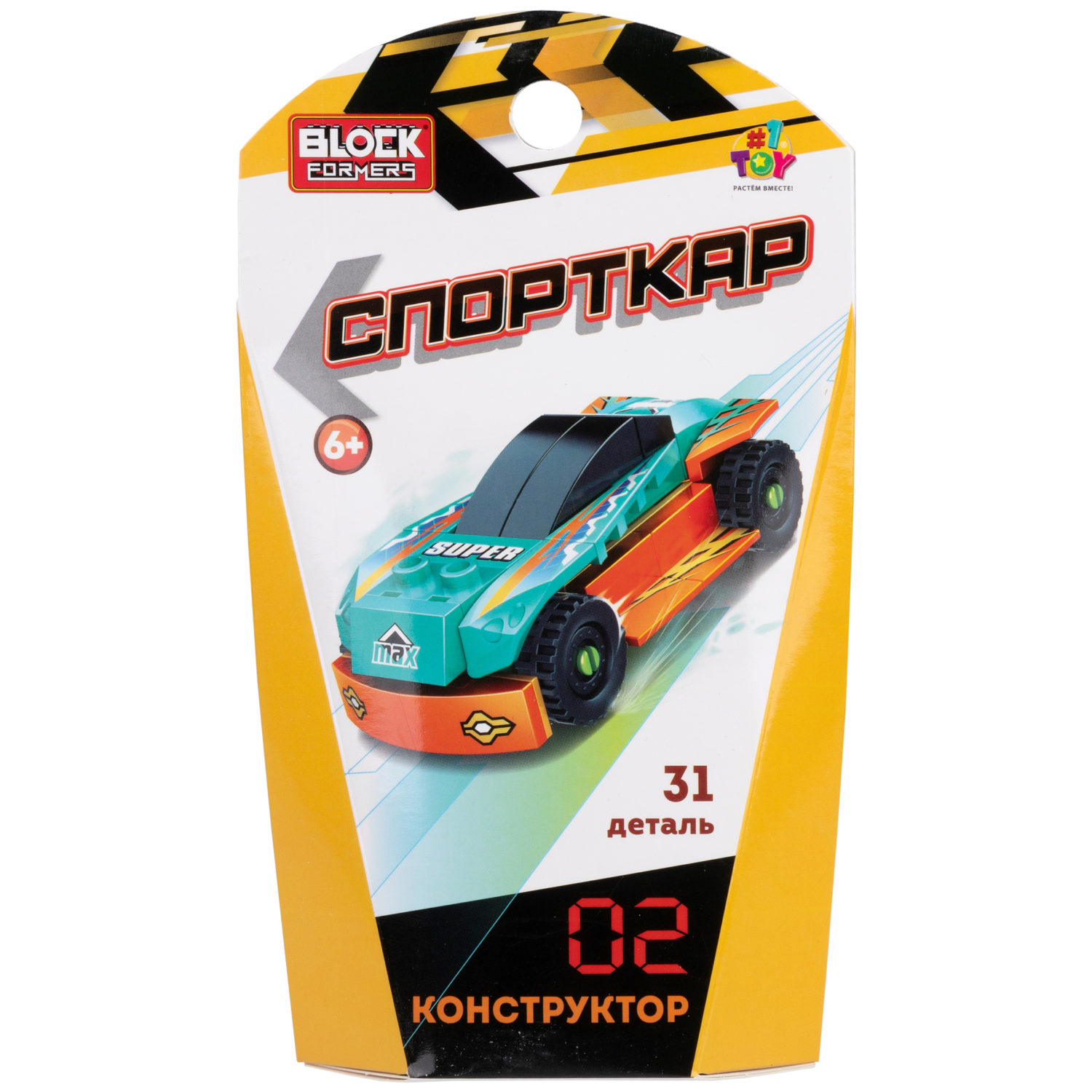 1TOY конструктор Blockformers "Спорткар", в ассортименте 6 видов