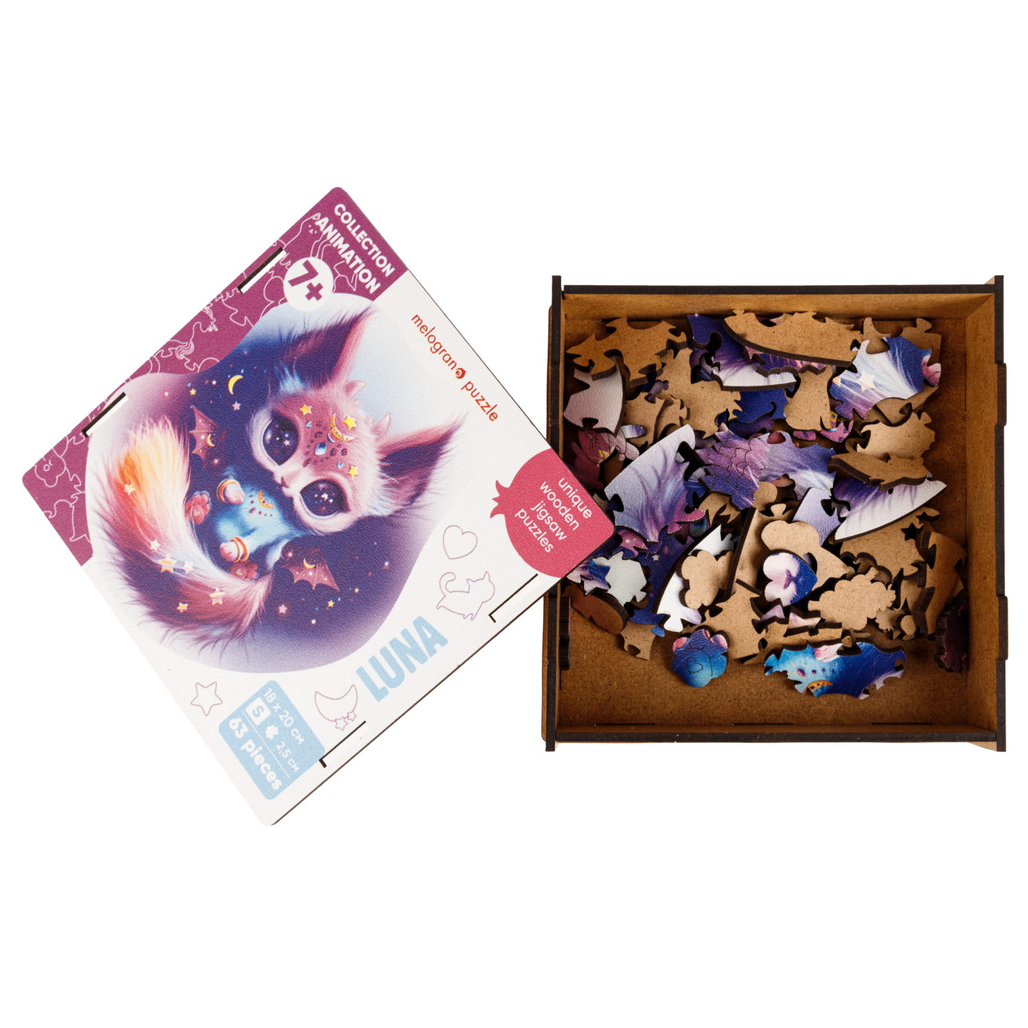 Деревянные пазлы Collection Animals Кошечка Луна, 63 деталей