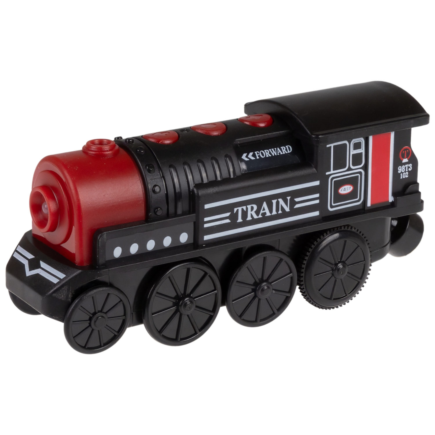 Детская железная дорога с электропоездом 1TOY InterCity, со светом, звуком, паровоз на рельсах, в подарочном наборе, 73 детали