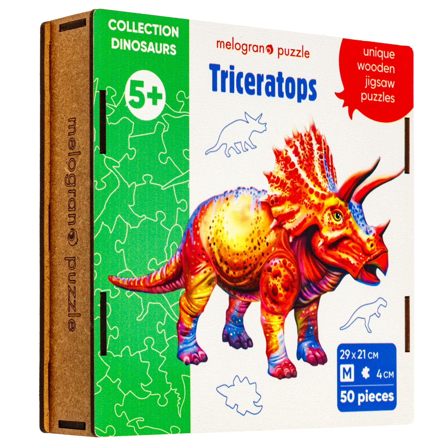 Пазлы Collection Dinosaurs Трицератопс, 50 деталей