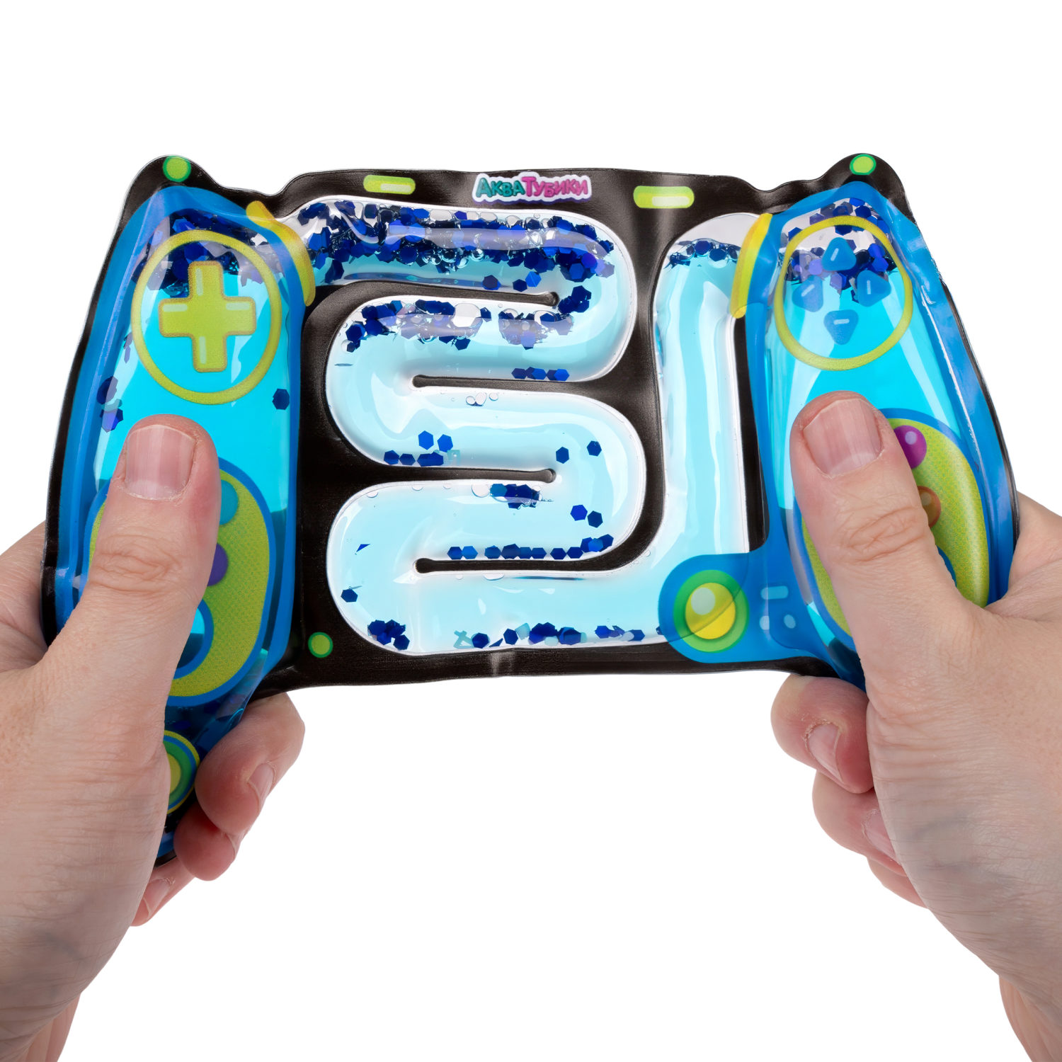 Акватубики 1TOY Геймер: Джойстик сине-чёрный, антистресс переливайка