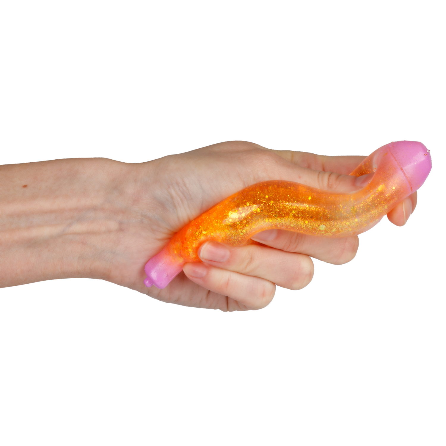 Антистресс-игрушка для рук 1TOY Крутой замес Супергель Банан с блестками, 11 см, 6 цветов в ассортименте