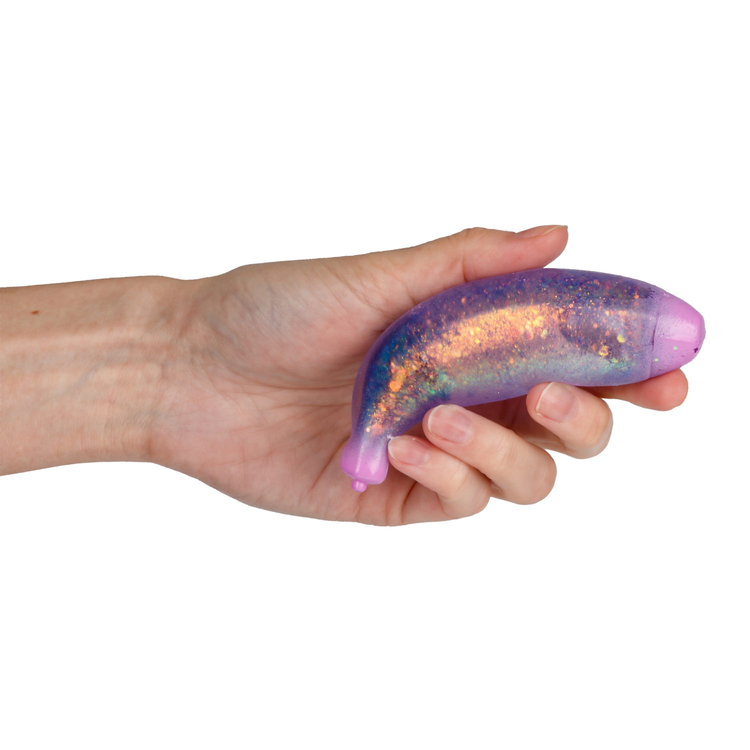 Антистресс-игрушка для рук 1TOY Крутой замес Супергель Банан с блестками, 11 см, 6 цветов в ассортименте