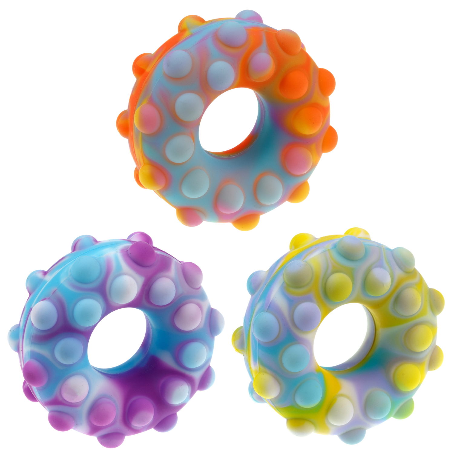 1toy Жмяка Hit Pop It "Пончик" 7 см, 3 вида в асс.