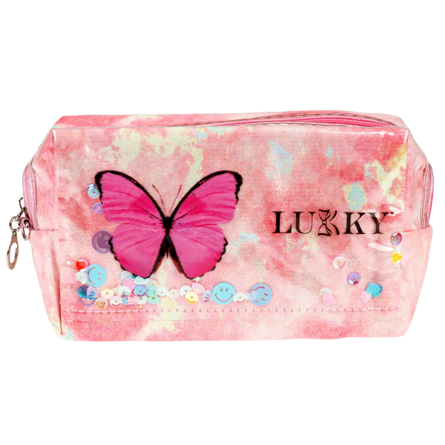Косметичка с подвижными блёстками Lukky Butterfly Style, 18*10*8 см