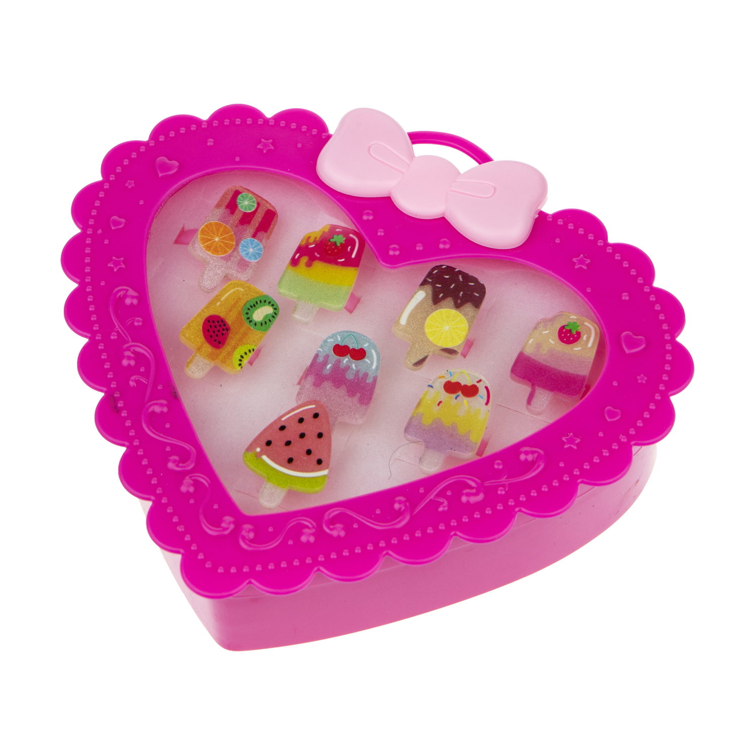 Набор колец для девочки 1TOY Sweet heart Bijou, регулируемых, 8 колец