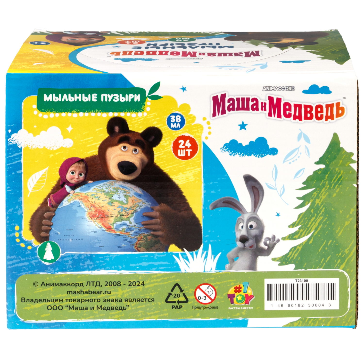 Маша и Медведь мыл. пуз. колба с кругляшом, 38 мл в д/б