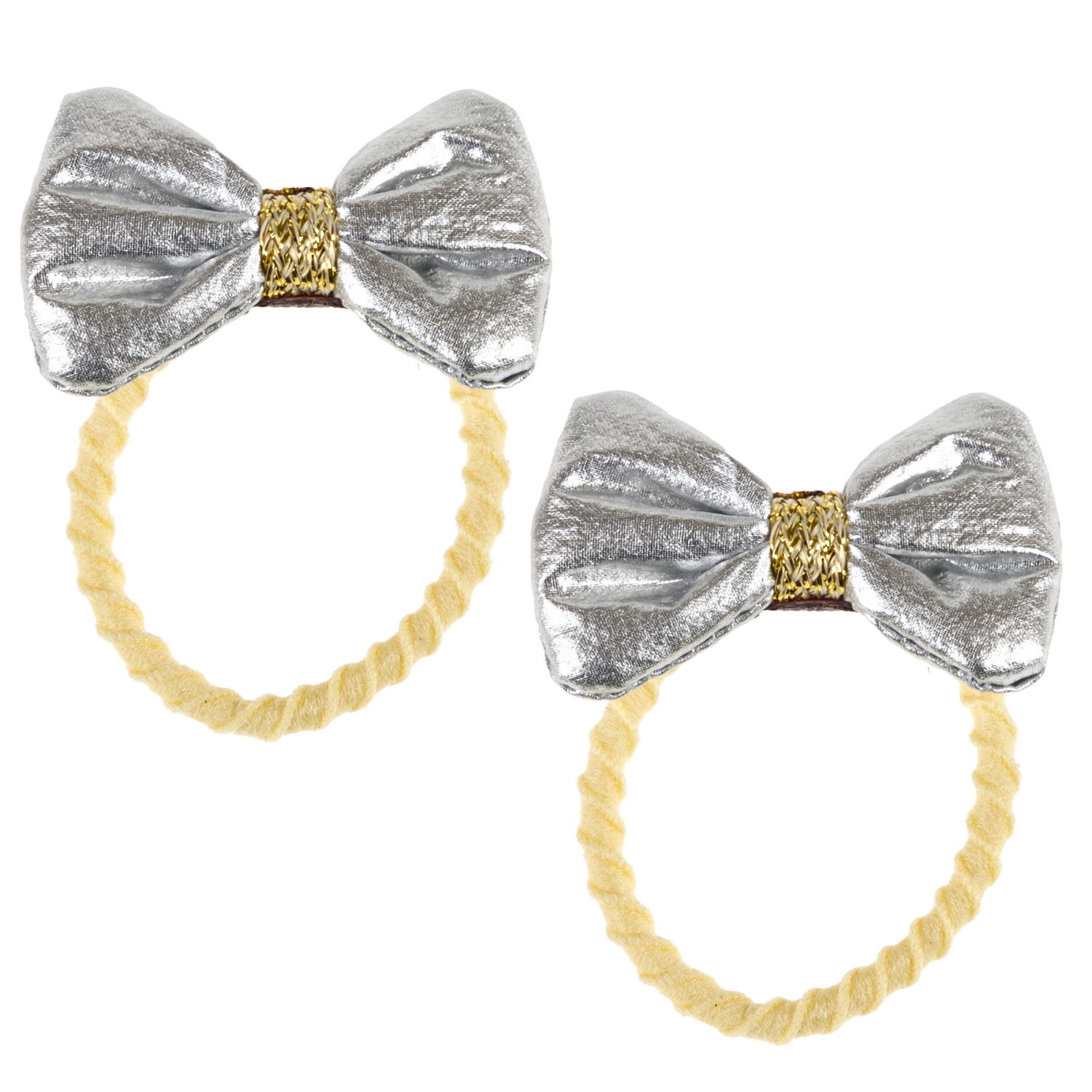 Lukky Fashion набор из 3 аксес.д.волос Бантики "Металлизированная кожа":2 резинки,1 заколка-зажим,5 цв.микс