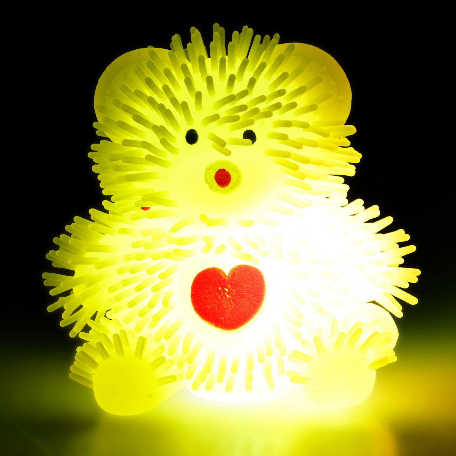 Игрушка-антистресс для рук 1toy Йо-Ёжики, жёлтый "Медвежонок" 8 см, со светом