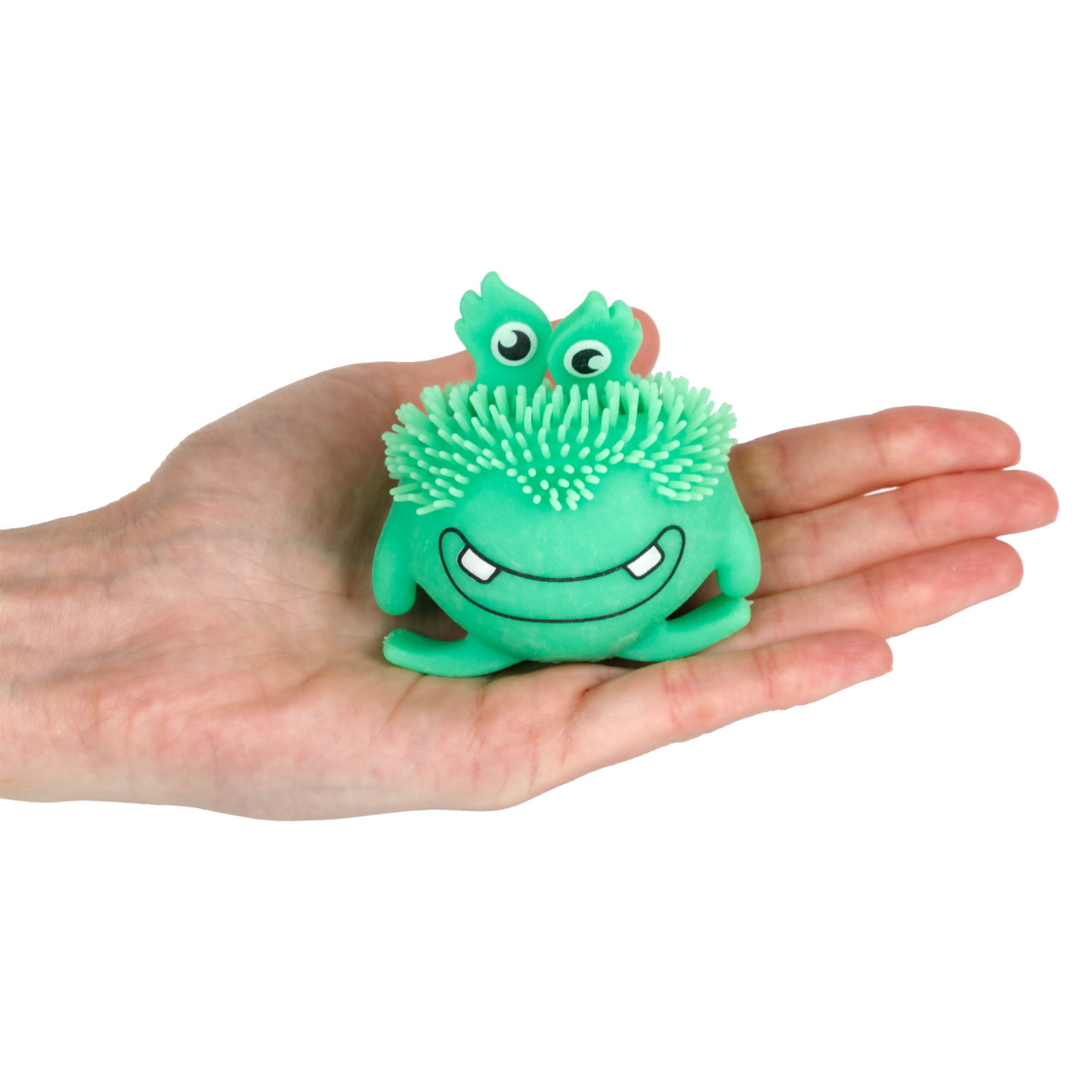 Игрушка-антистресс для рук 1toy Йо-Ёжики, зелёный "Монстр" 6 см,  со светом