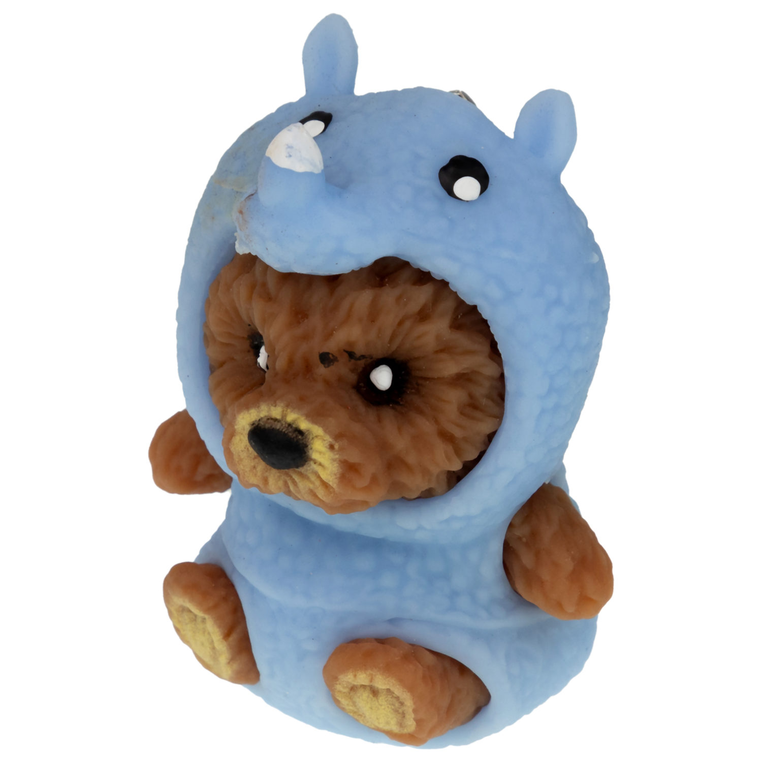 Игрушка антистресс для рук 1TOY Маскарад для зверят мишка - носорог, мягкая, резиновая, сквиш, жмякалка, мялка, брелок детский, для взрослого