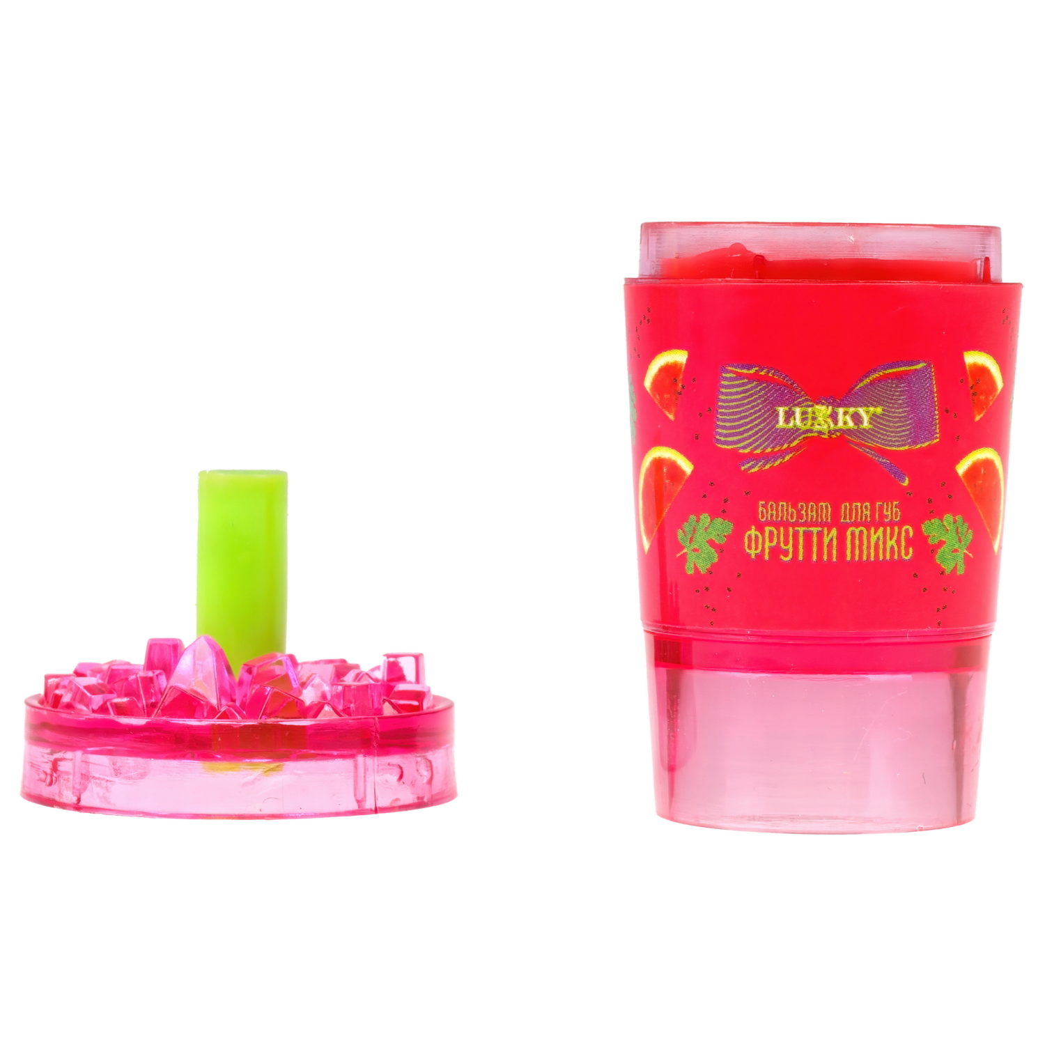Lukky Фрутти Микс,бальзам д.губ увлажняющий,3,8г,12 шт дисплей бокс, 3 цвета в ассортименте