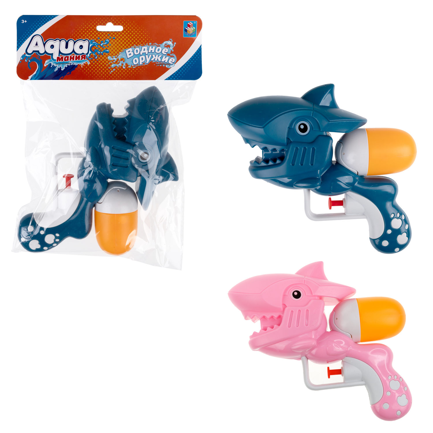 Водный пистолет 1TOY Аквамания, 15х14,5х4,8 см