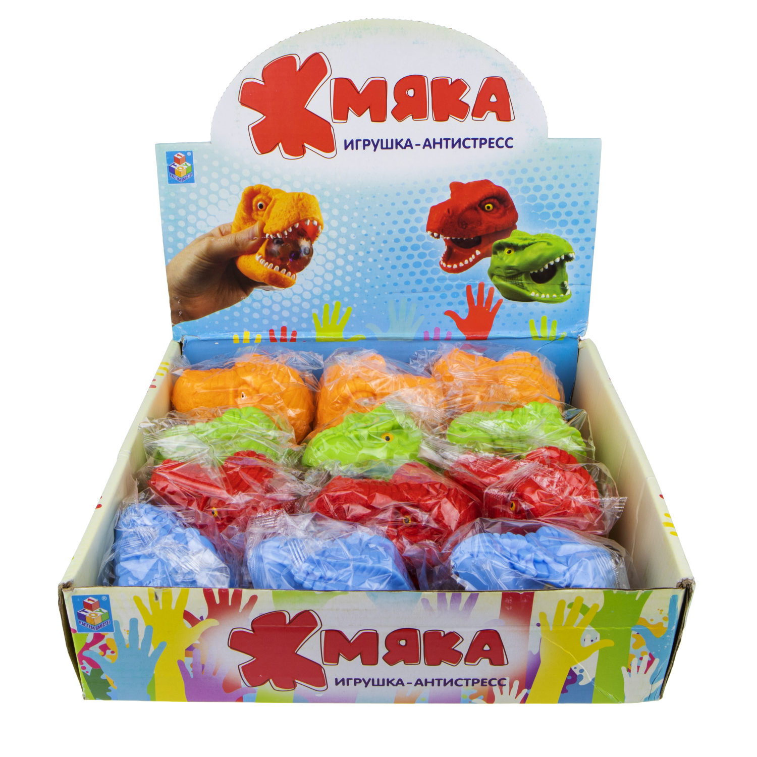 1TOY Мелкие пакости, жмяка голова динозавра (разноцветные шарики)