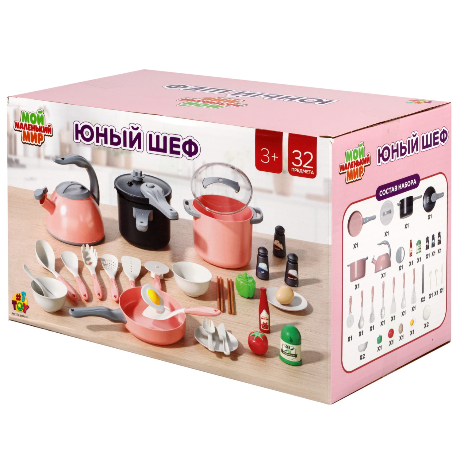 Кухонный набор 1TOY Мой маленький мир Юный шеф, 32 предмета