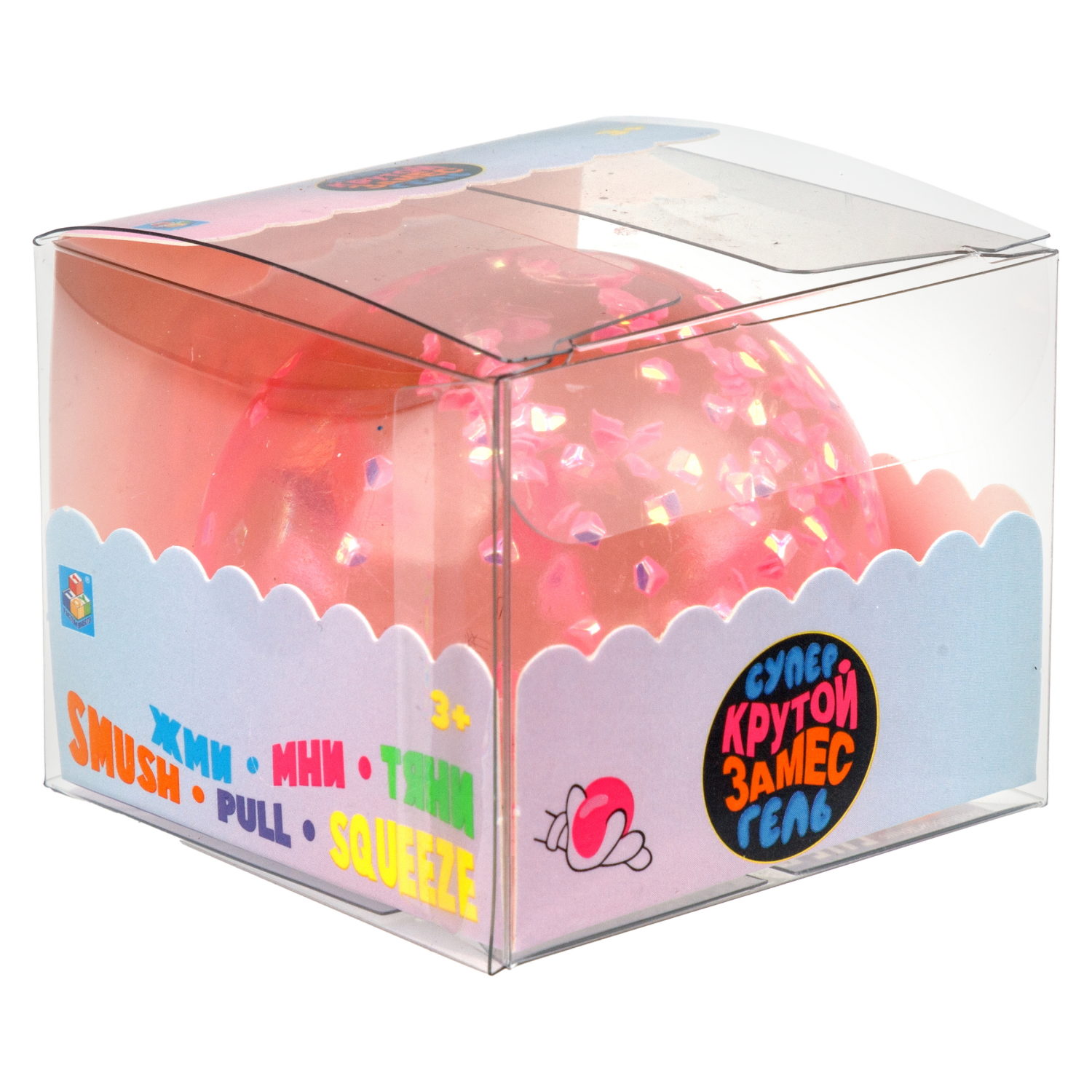 1toy Крутой замес Супергель шар бриллиант 6 цв.в асс.6см, в ПВХ кор., 12шт.в дб.