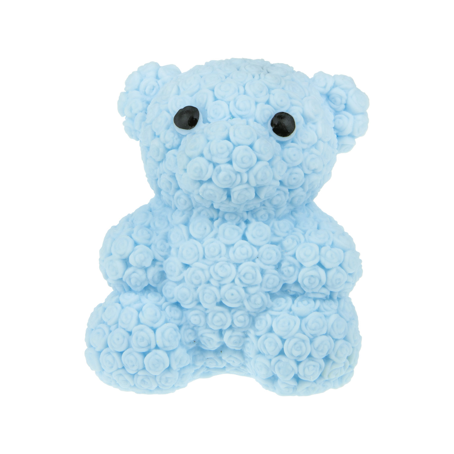 1toy Жмяка мишка в розах со светом, 8*6 см, 4 цвета, цветной пакет с подвесом, 12 шт в д/б