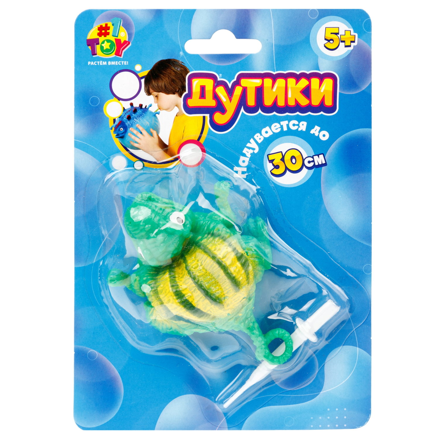 Игрушка ДУТИКИ 1TOY Динозавры, максимальный размер 30 см, 4 вида, зелёный
