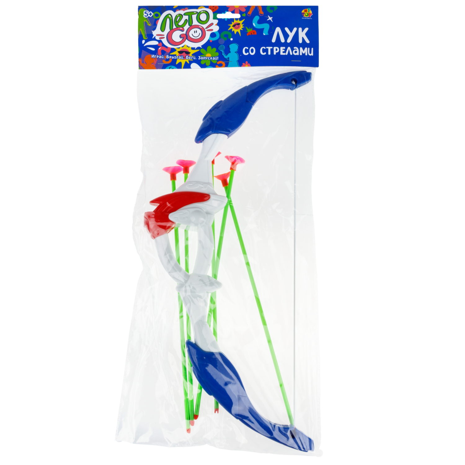 Лук для стрельбы детский 1TOY 5 стрел с присосками