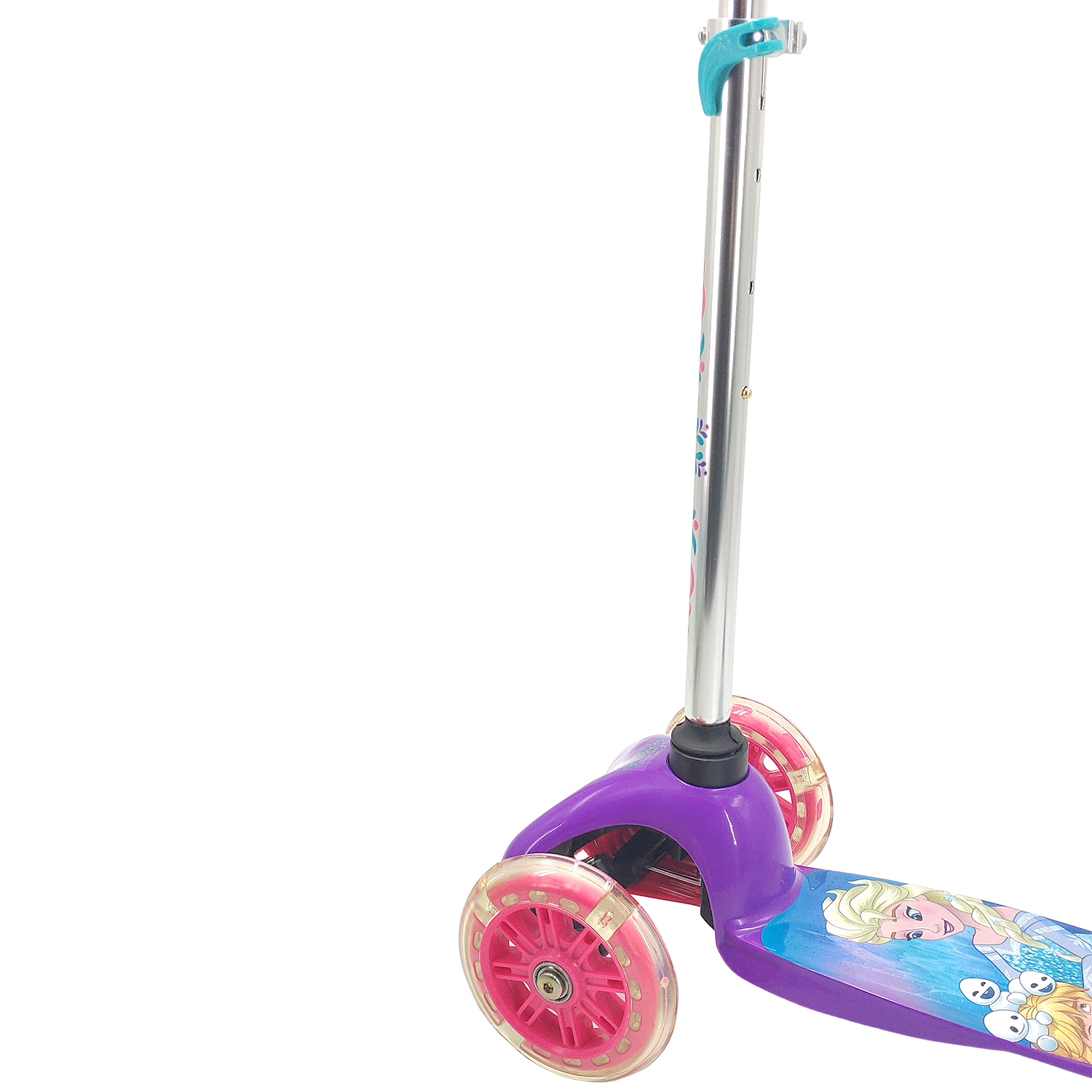 Самокат детский Disney Холодное Сердце, трехколесный, кикборд, со светящимися колесами