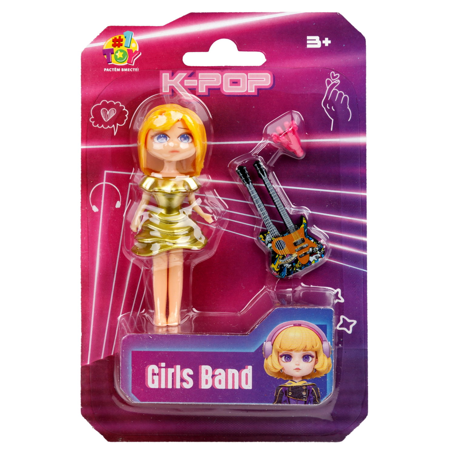 Кукла 1TOY K-POP Girls band с музыкальными инструментами, 30 видов в ассортименте