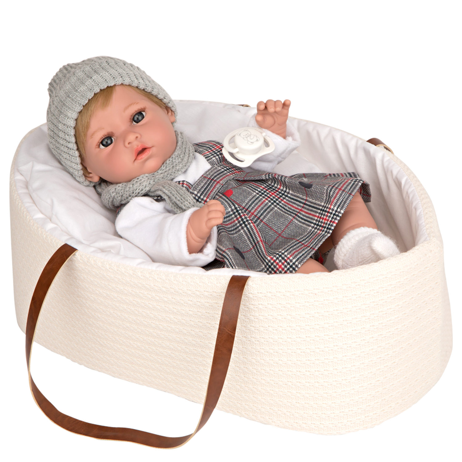 Кукла с люлькой Arias ELEGANCE NIA 33 cм, мягконабивная, с аксессуарами