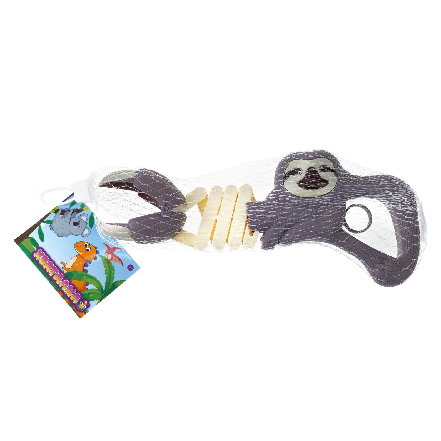 1TOY Хваталка в виде головы животного 24 см., 8 видов в ассорт., бирка, сетка