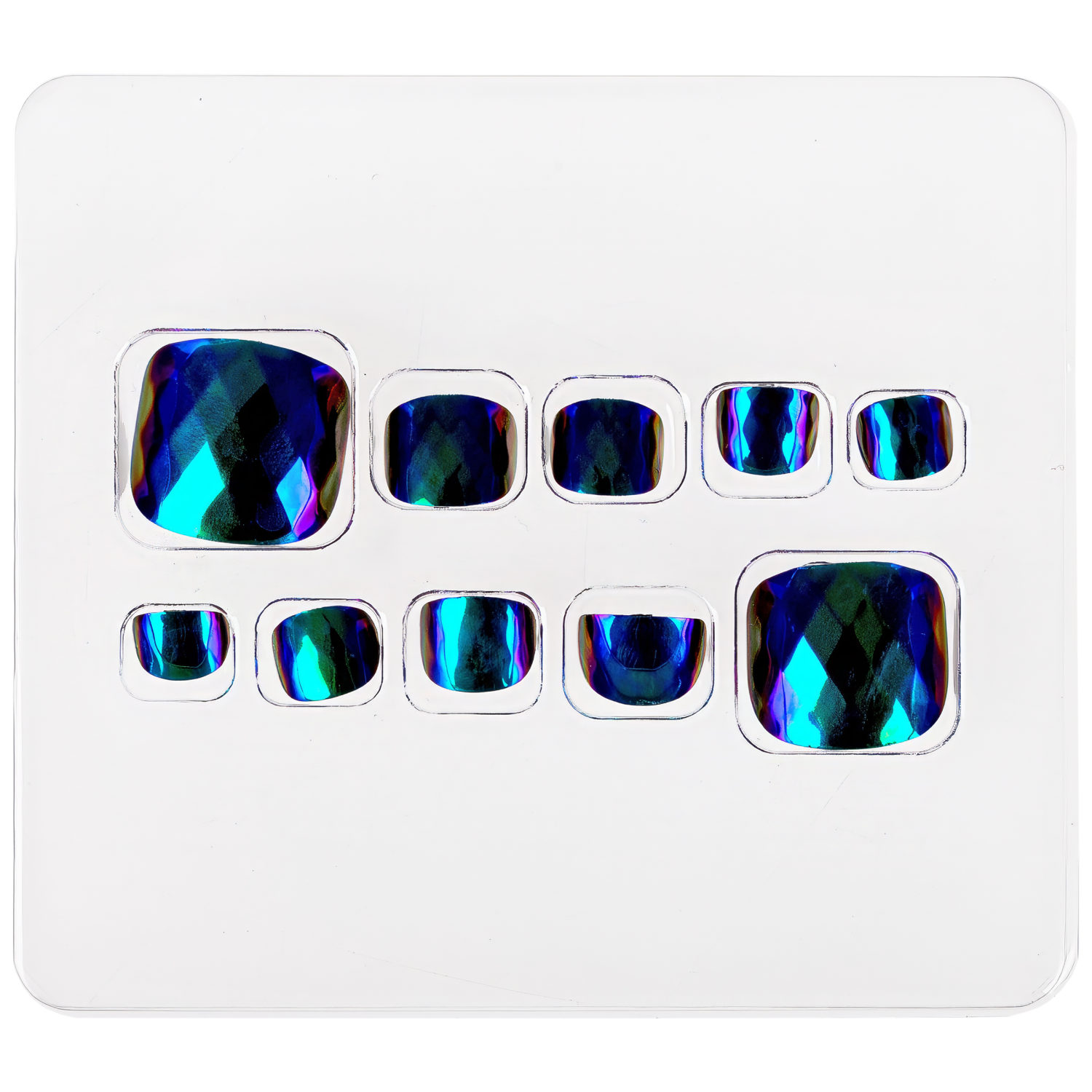 Набор накладных ногтей на клеевой основе Lukky Нэйл-Арт Pedicure style #6, ChameleonGeometry, 10+