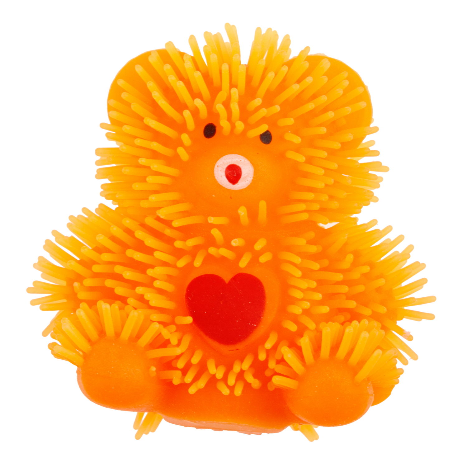 Игрушка-антистресс для рук 1toy Йо-Ёжики, оранжевый "Медвежонок" 8 см, со светом