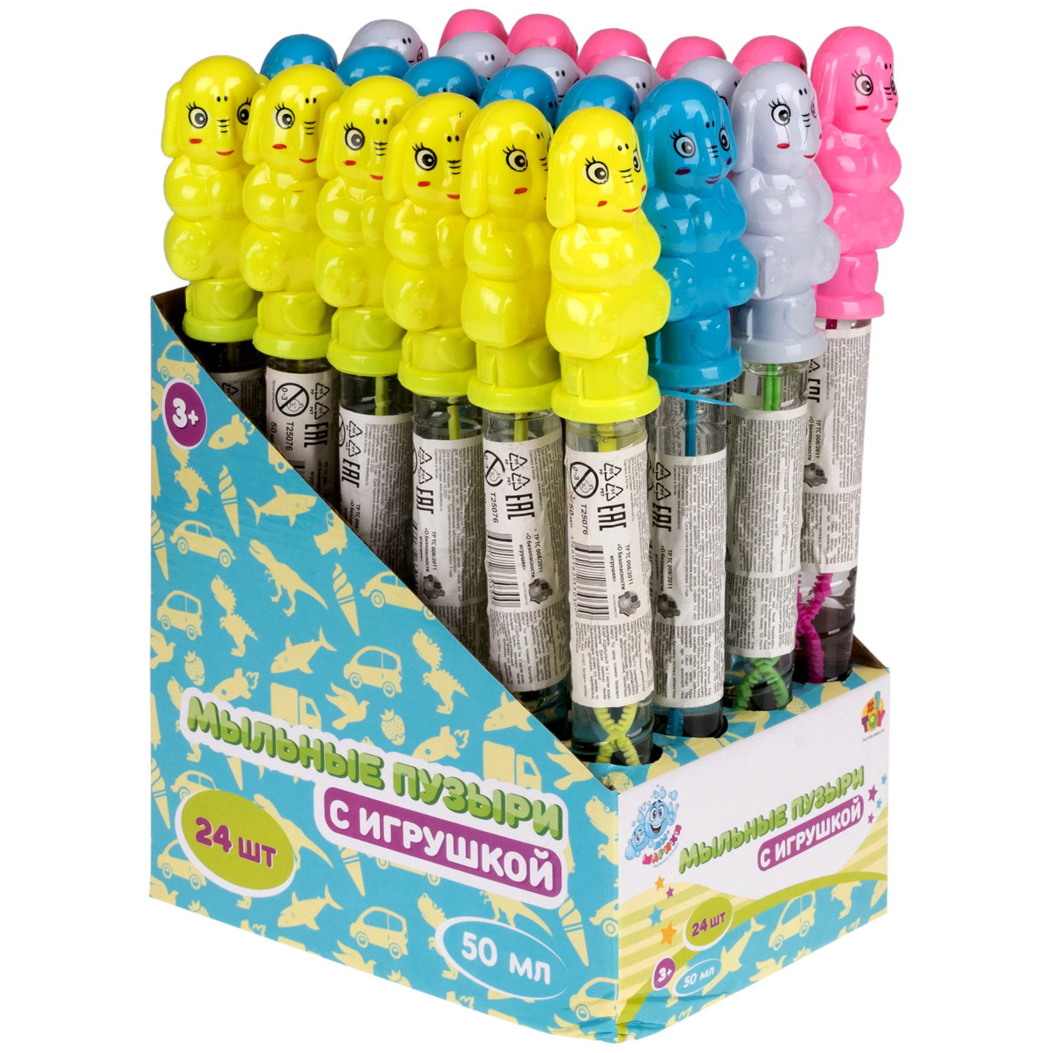 Мыльные пузыри Мы-шарики! 1TOY с игрушкой Слон, 50 мл