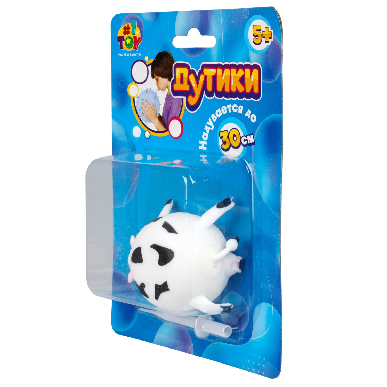 Игрушка ДУТИКИ 1TOY Животные, максимальный размер 30 см, корова