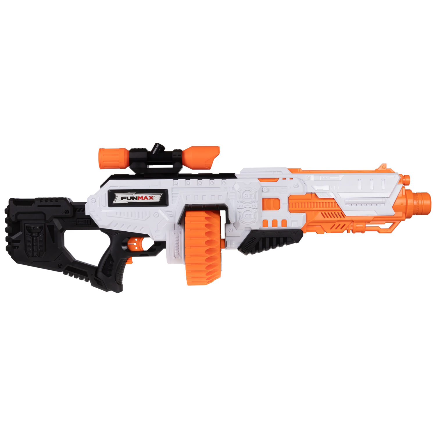 1toy Funmax "A82" бластер электромеханический, барабан на 30 выстрелов, в комплекте 48 EVA снарядов