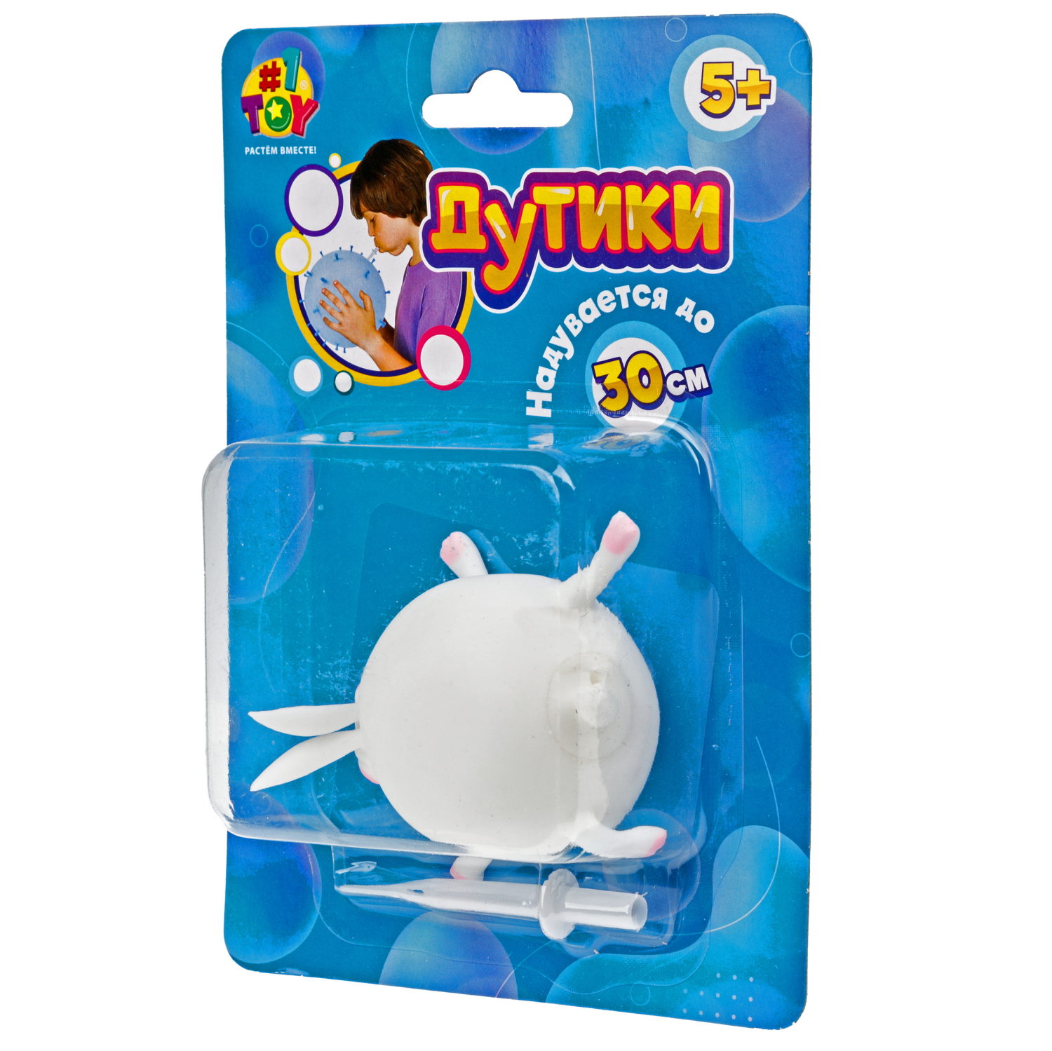 Игрушка ДУТИКИ 1TOY Животные, максимальный размер 30 см, заяц