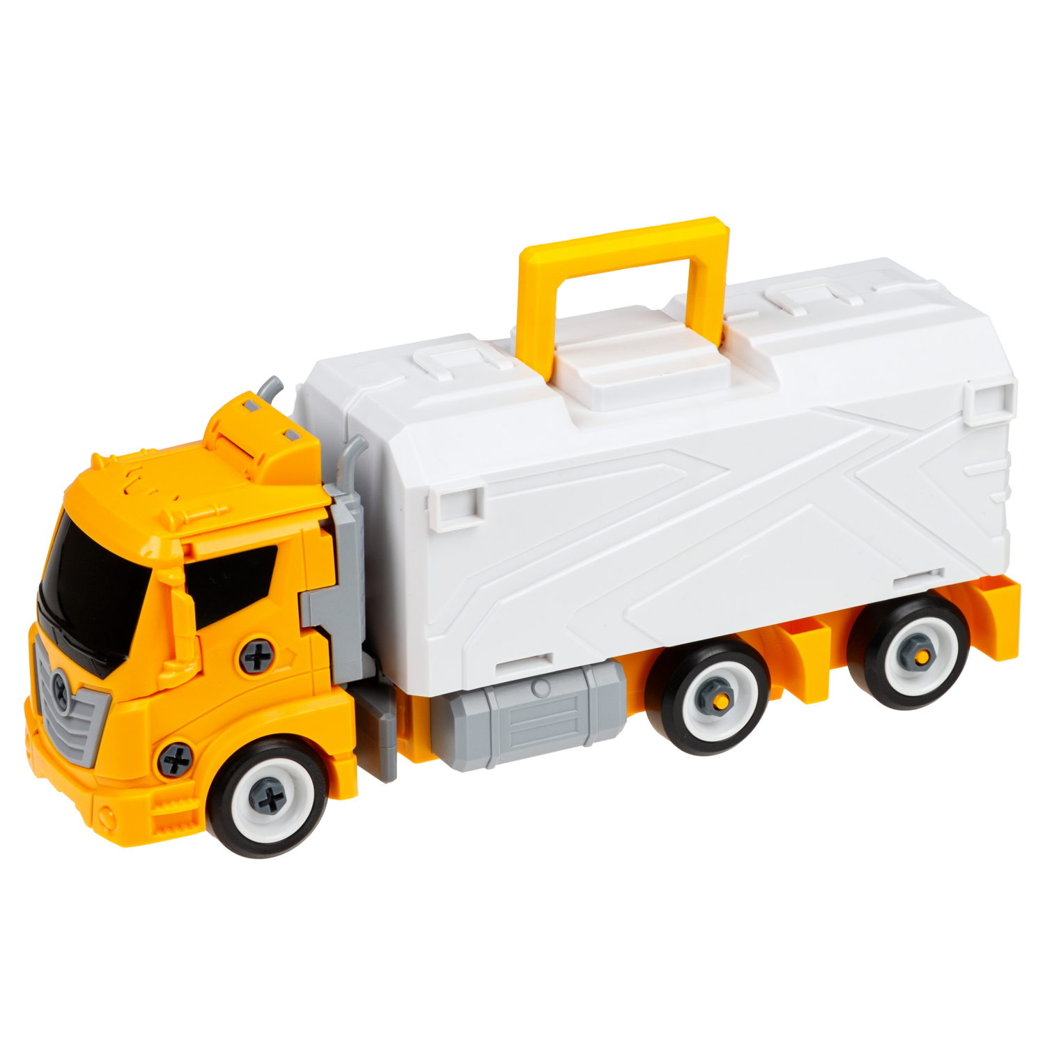 Парковка-грузовик трансформер 1TOY Транспаркинг Строительная бригада, 37,5х21х13 см