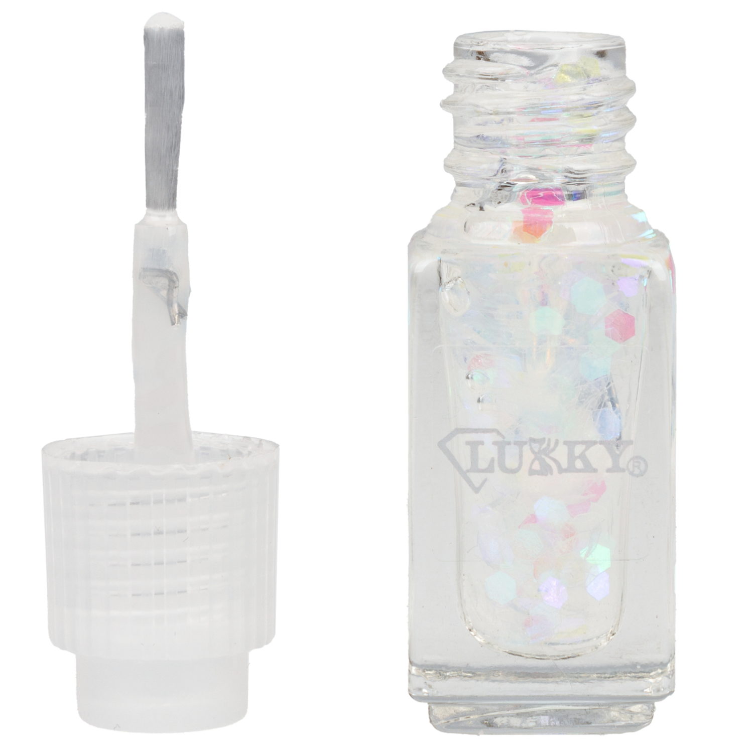 Двойные лаки для ногтей Lukky Diamond Duet, 2 по 4 мл, золотой с блёстками, блистер