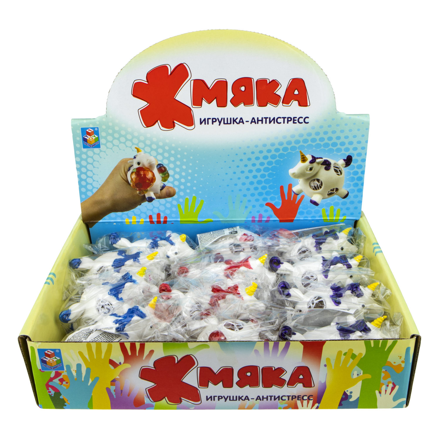 1toy Жмяка единорог с разноцветными шариками