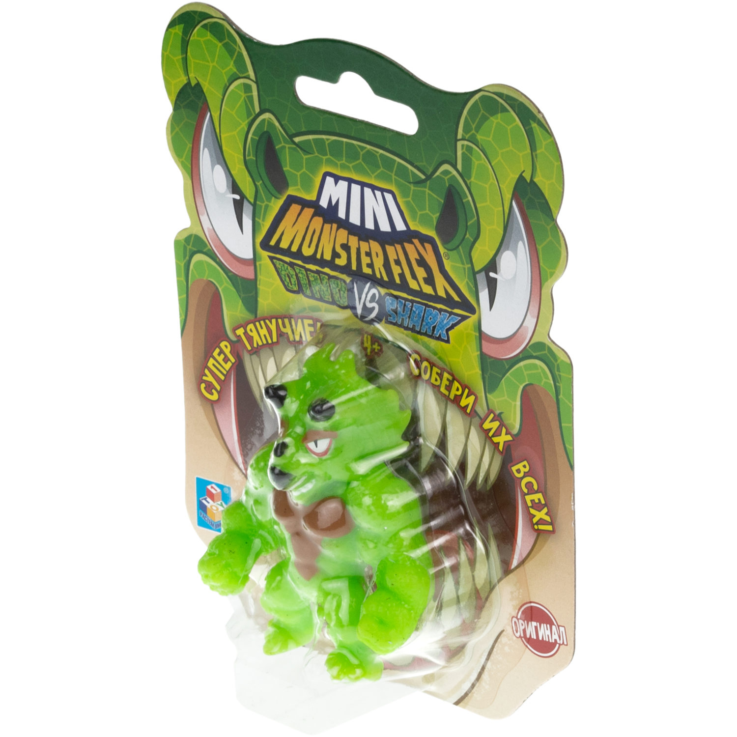 1TOY MONSTER FLEX MINI DINO и SHARK, тянущиеся фигурки, 10 видов в ассортименте