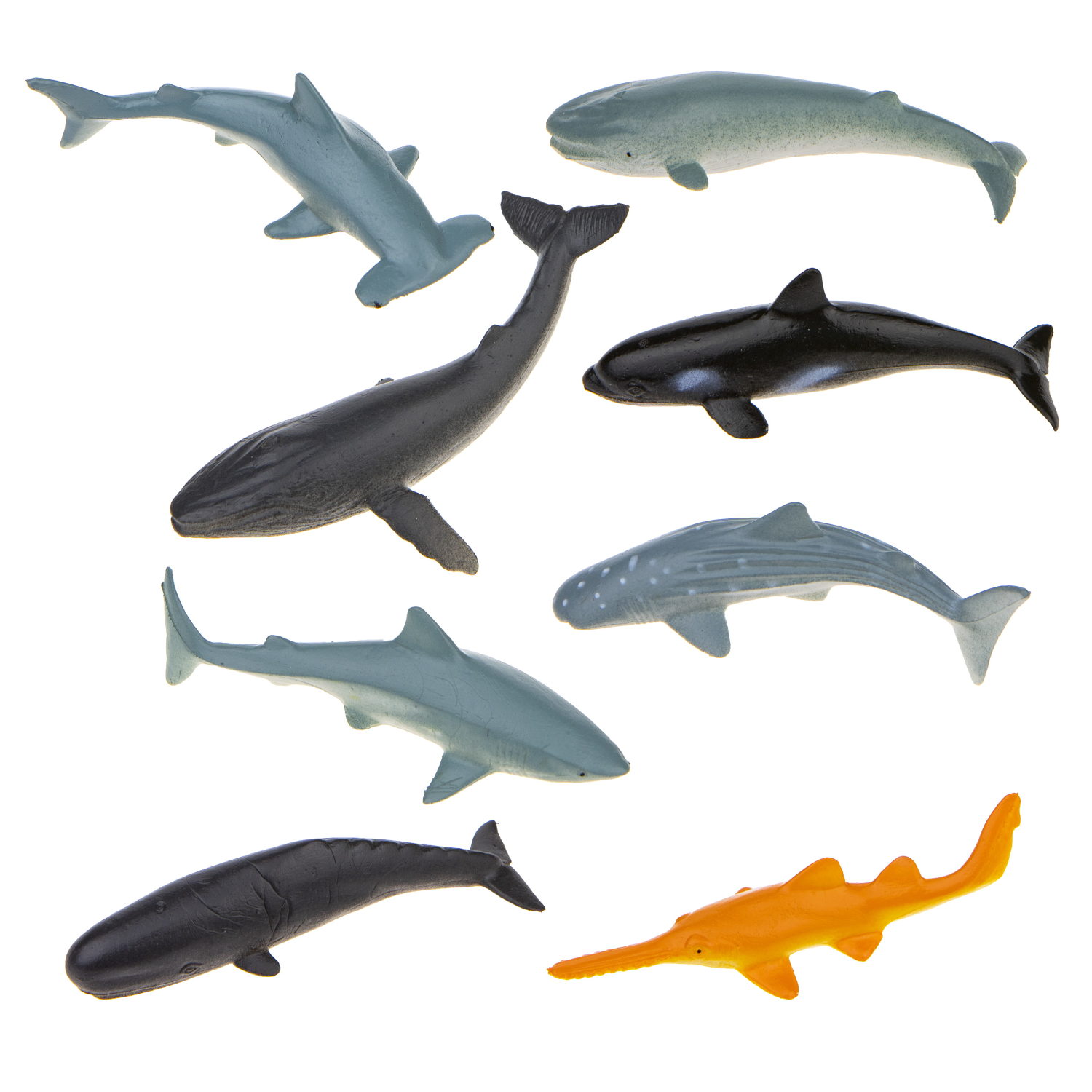 Набор фигурок 1TOY "В мире животных", морские животные океанов, 8 шт., 5 см