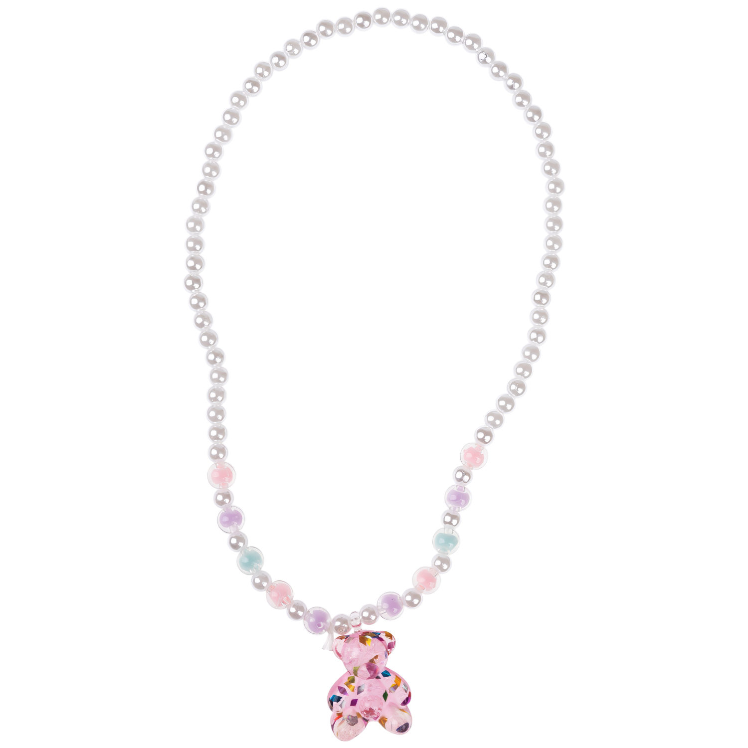 Набор украшений Lukky Fashion "Мармеладный мишка" из бусин: 3 браслета с шармами, подвесками, колечко, бусы