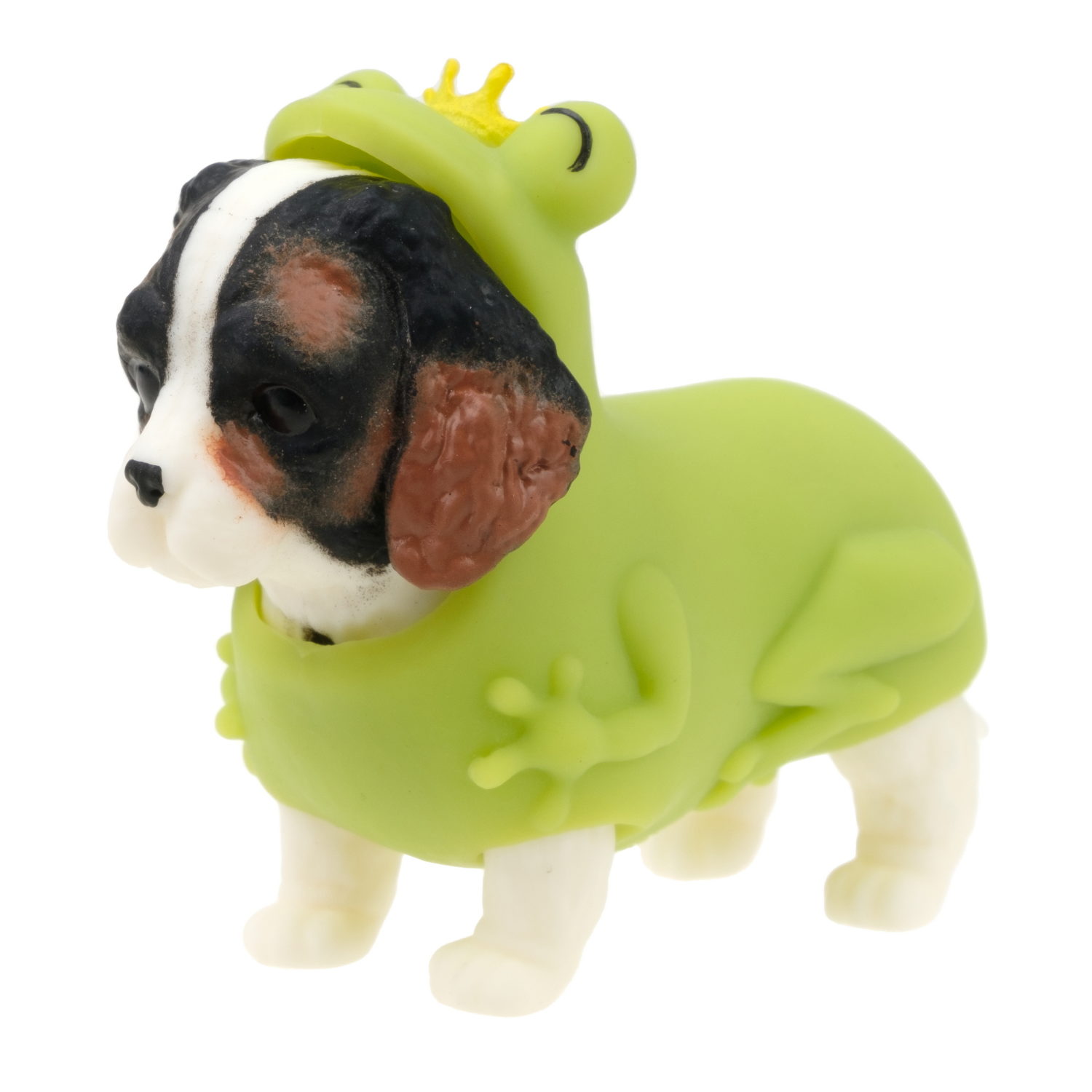 Антистресс игрушка 1TOY Прокачка для собачки серия 3, тянущаяся собачка в костюмчике, тянучка Кавалер-спаниель - лягушка