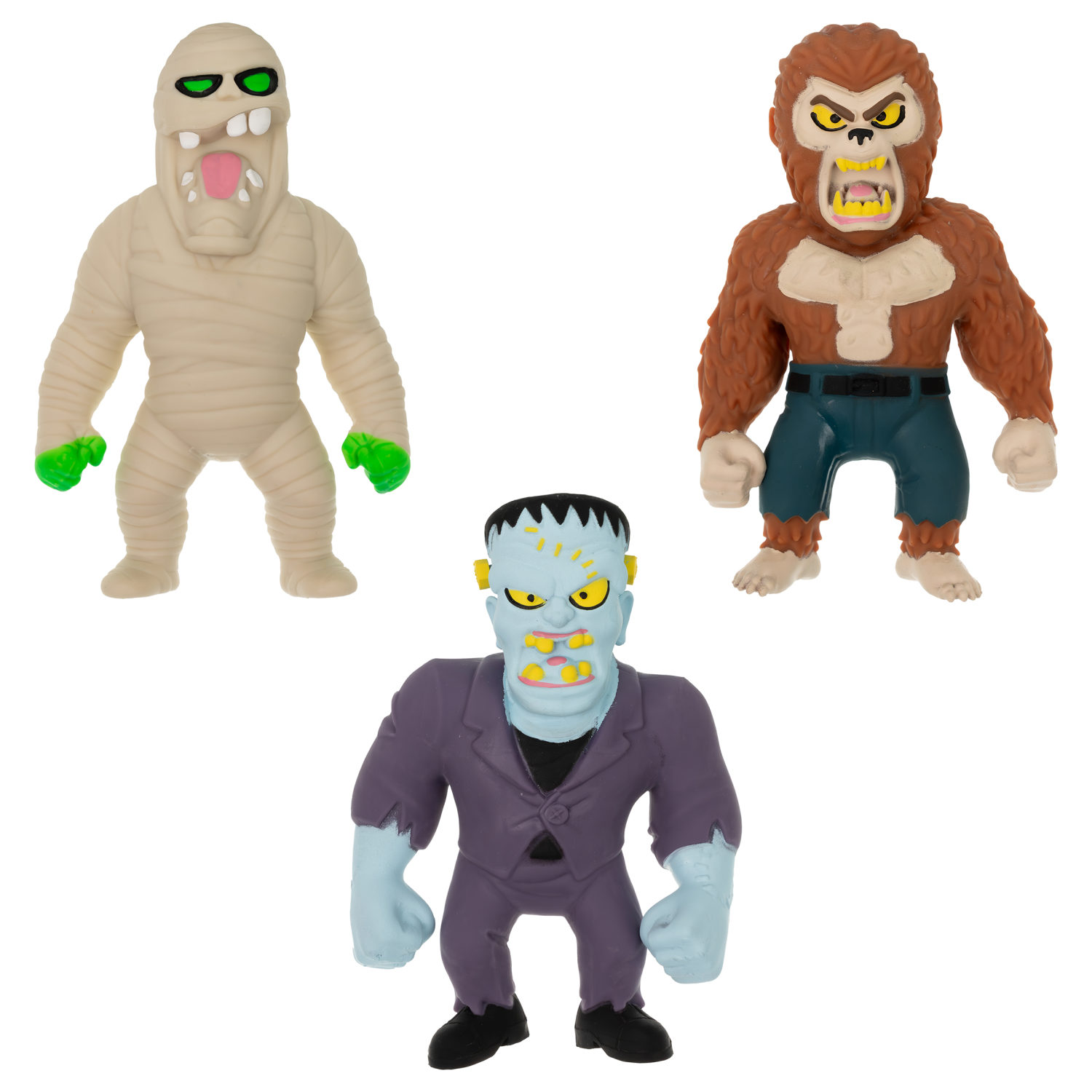 Тянущиеся фигурки 1TOY Monster Flex Maxi монстры тянучки, 21 см, 3 вида в ассортименте