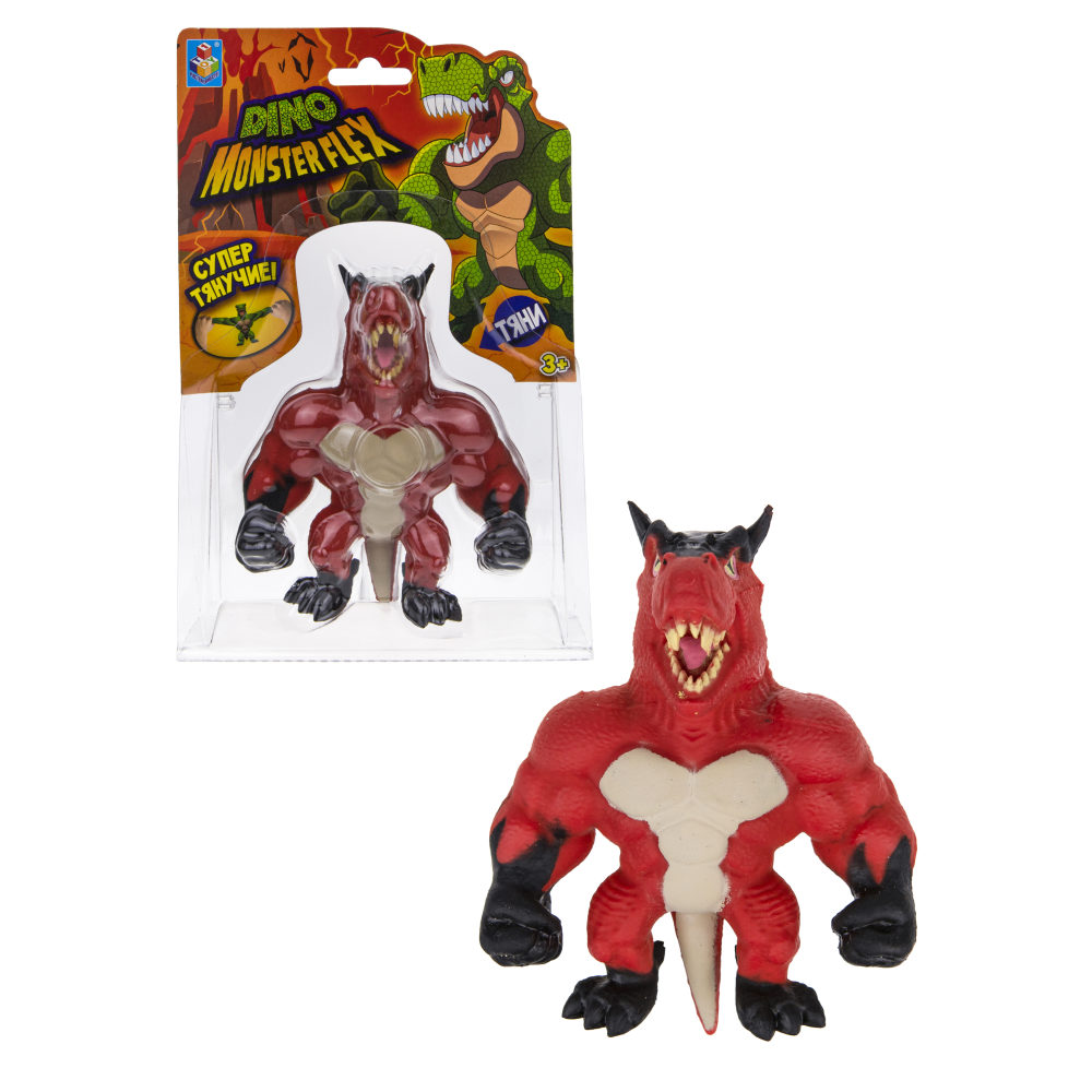 Тянущиеся фигурки 1TOY Monster Flex Dino, Тауро, монстр тянучка, 14 см