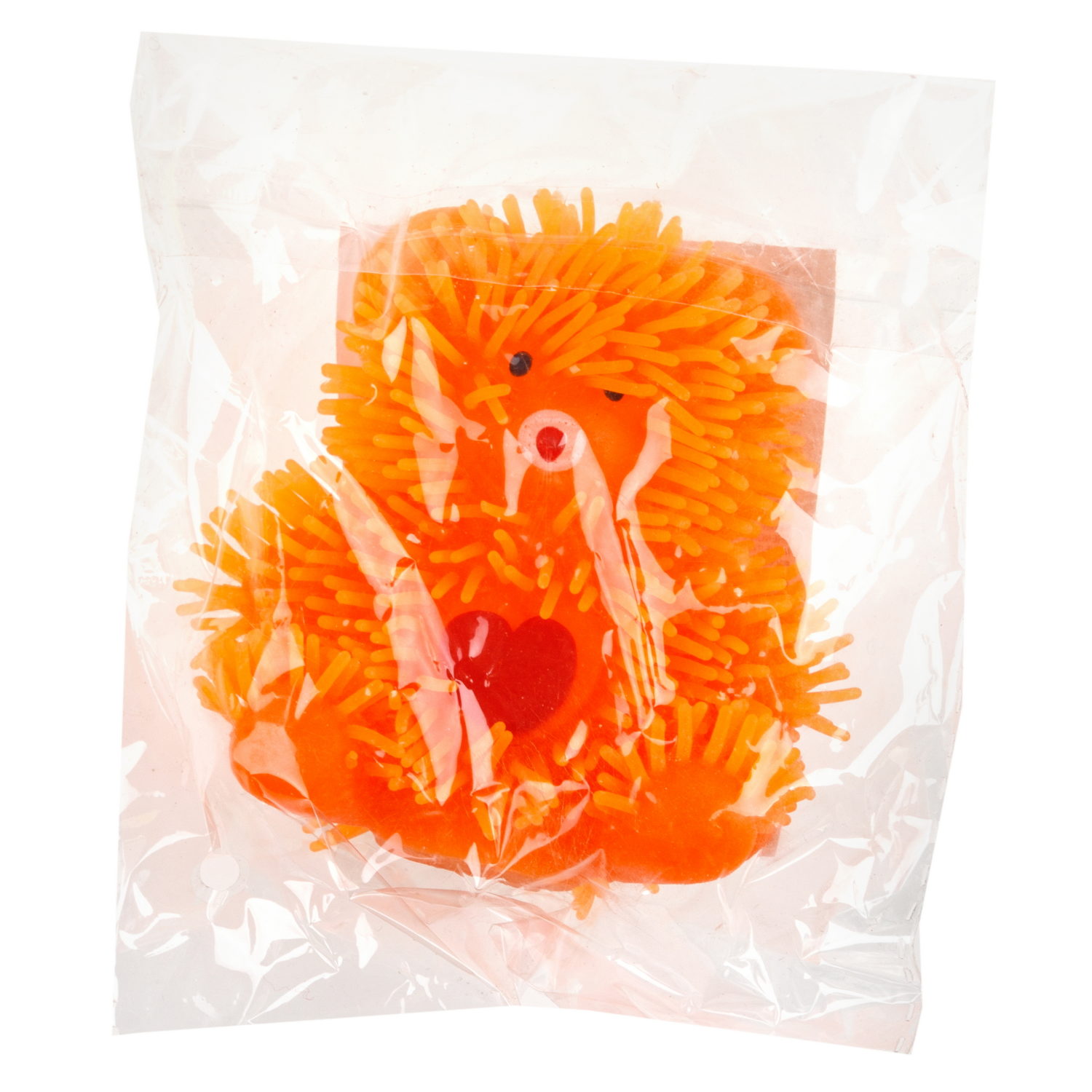 Игрушка-антистресс для рук 1toy Йо-Ёжики, оранжевый "Медвежонок" 8 см, со светом