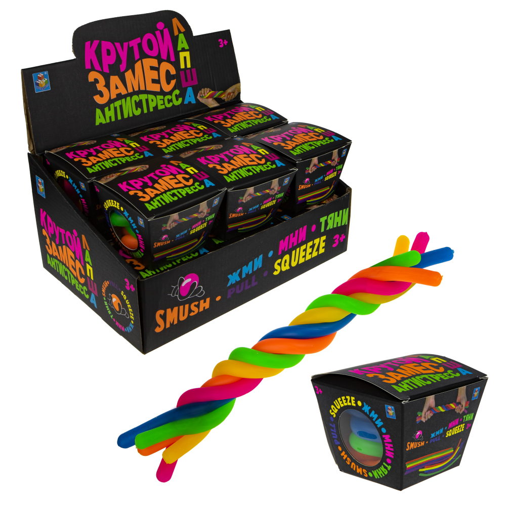 1TOY Крутой замес, игрушка-антистресс, лапша тянущаяся, 1 шт.