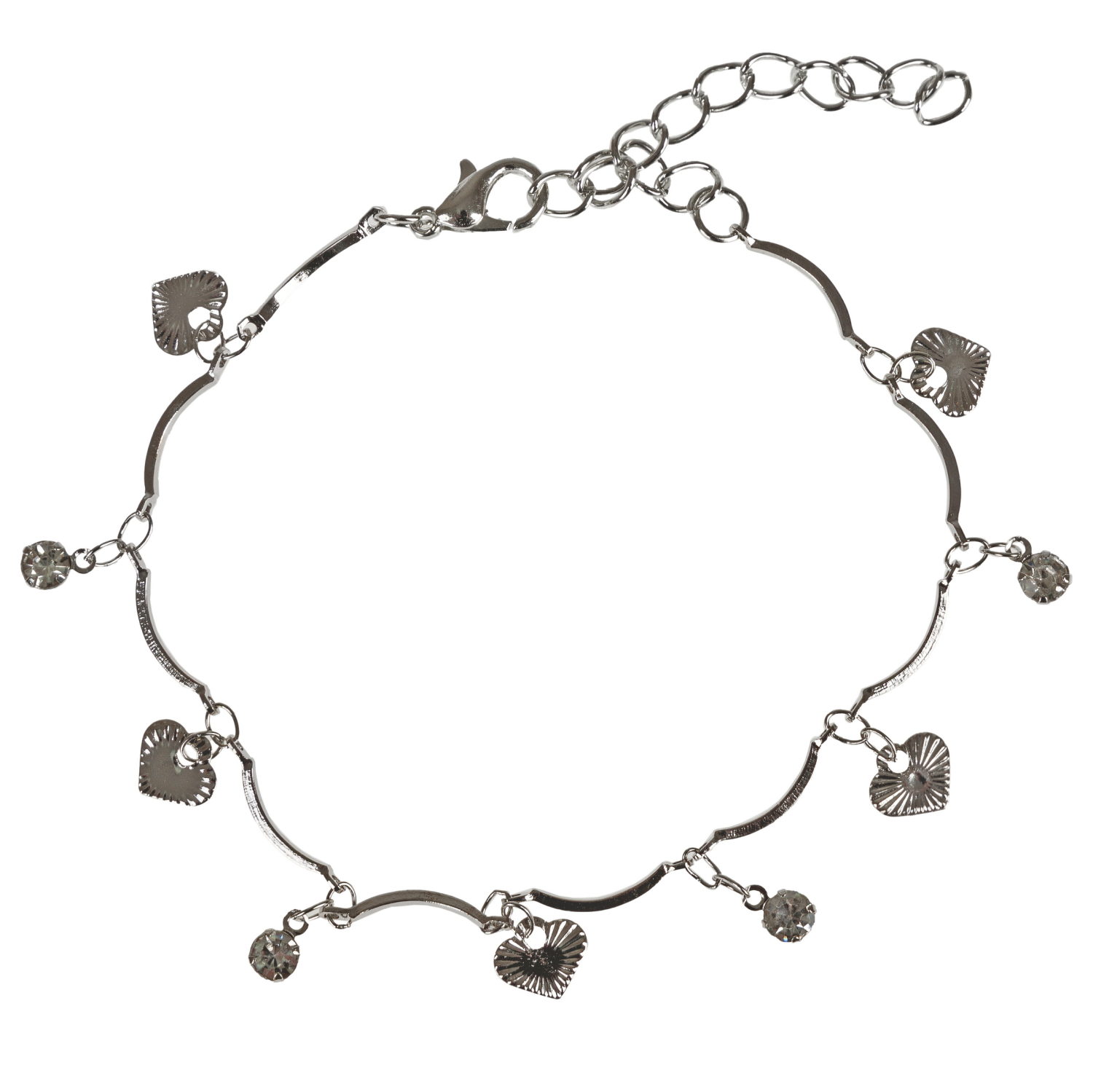 Набор из 3 браслетов-цепочек Lukky Fashion "Сердечки"