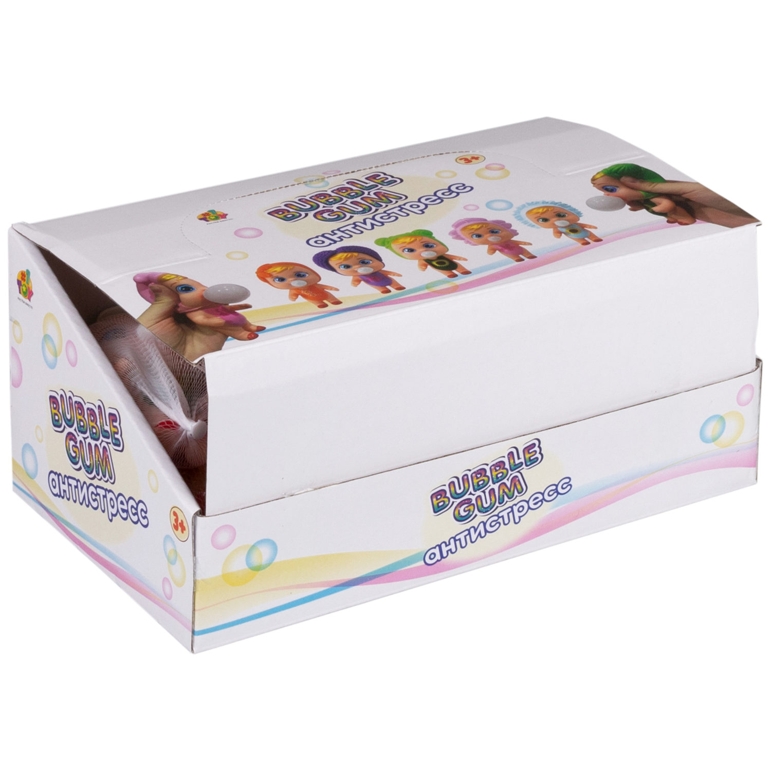 1YOY Bubble Gum-антистресс "Куклы", 6 видов в ассортименте, 7х13 см