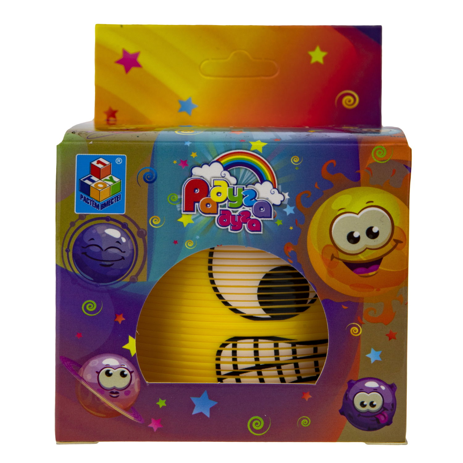 Пружинка радуга 1TOY «Радуга-дуга» Эмоции, 7,5*7,5 см, 6 видов в ассортименте